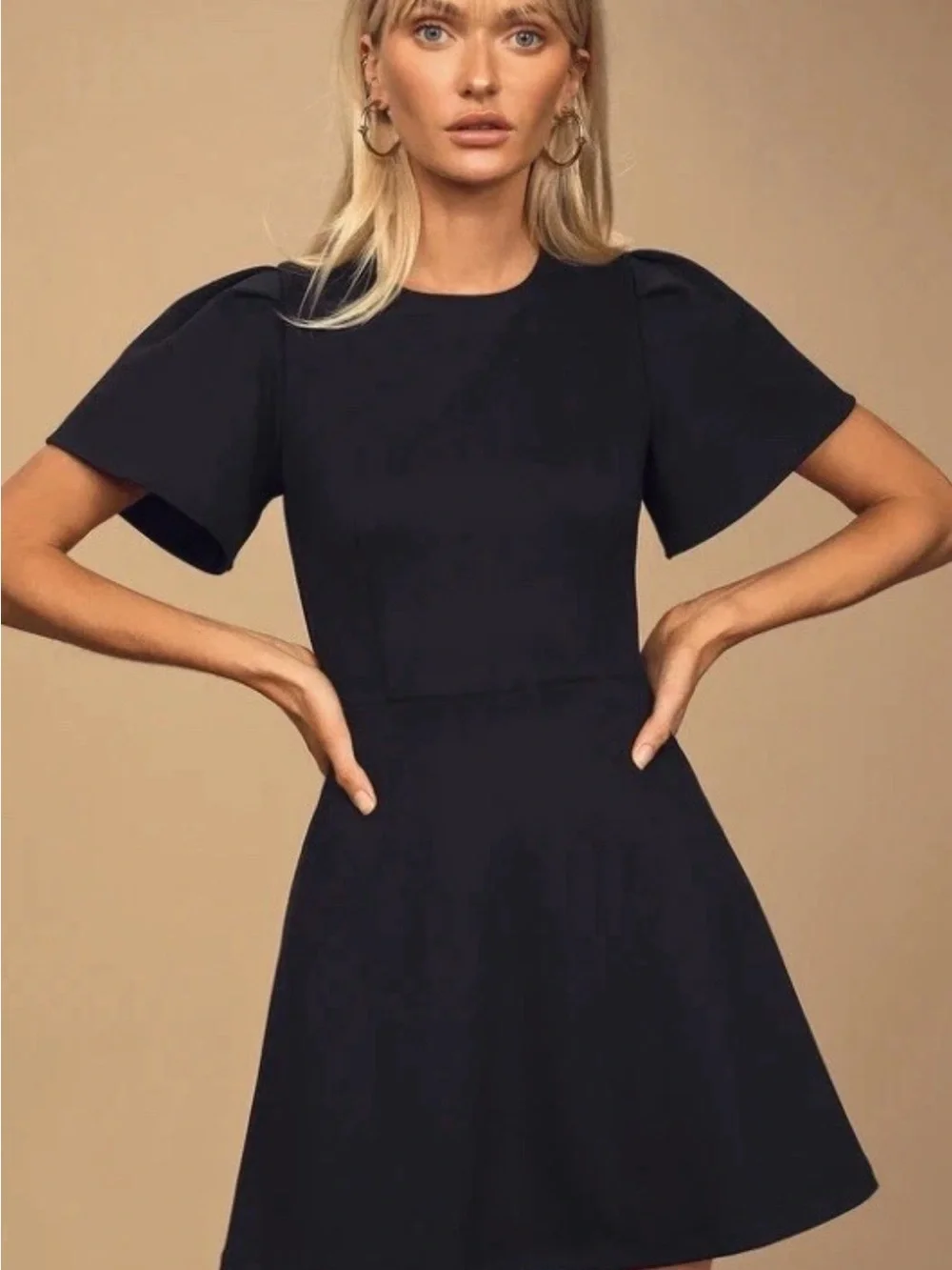 Lulus Perfect Twirl Black Fit And Flair Mini Dress Party Date Night Size S NWT